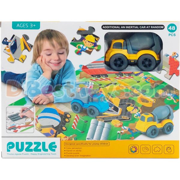 jigsaw puzzle happy engineering team with car 48 pcs1