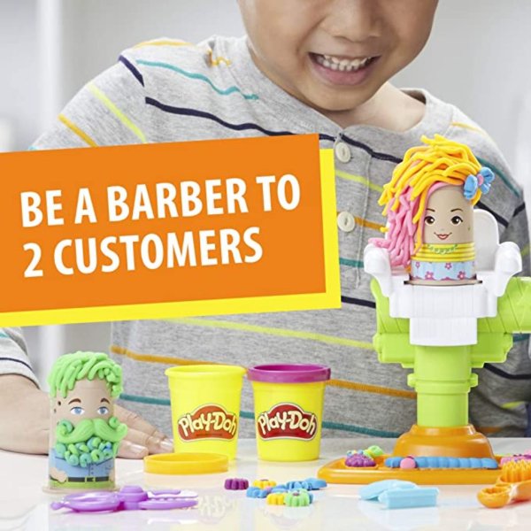 play doh buzz 'n cut fuzzy pumper barber shop toy with electric buzzer (2)