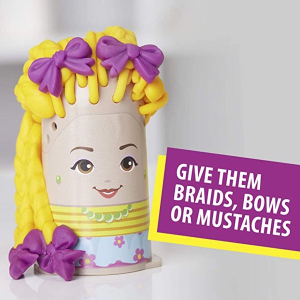 play doh buzz 'n cut fuzzy pumper barber shop toy with electric buzzer (3)