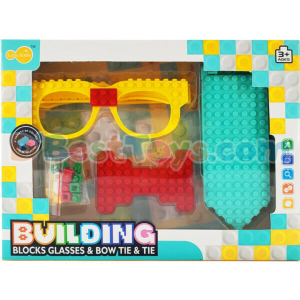 building blocks yellow glasses with tie and bow tie1