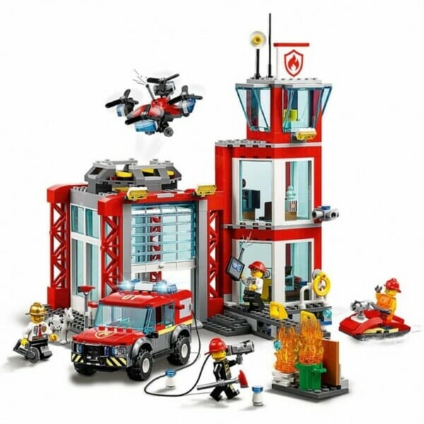 cities fire station with vehicles block set 533 pieces (2)