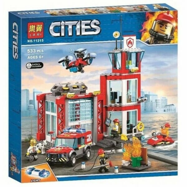 cities fire station with vehicles block set 533 pieces (5)