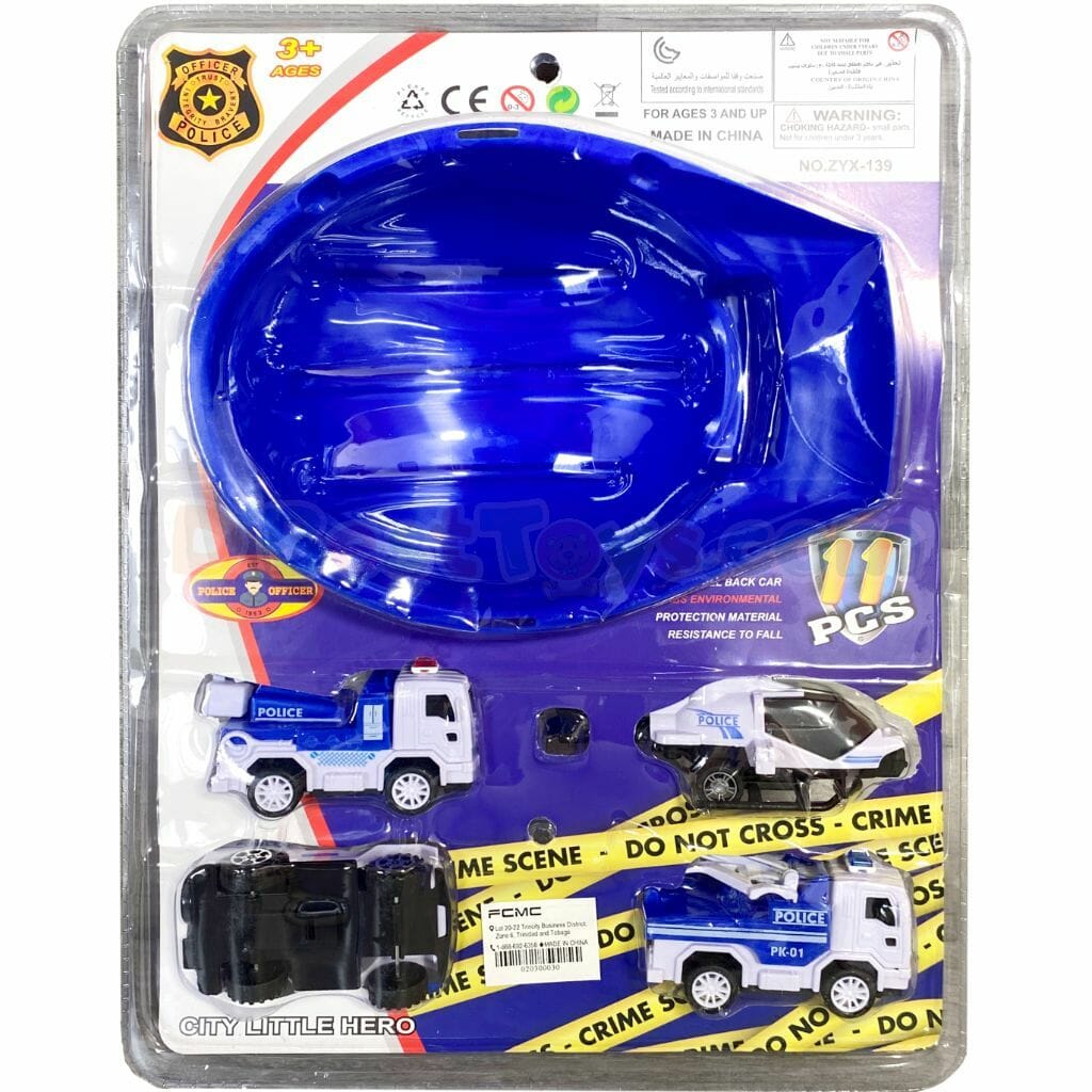 city little hero 11 pcs play set police wagon