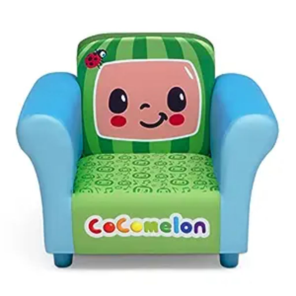 delta children upholstered chair, wood cocomelon (1)