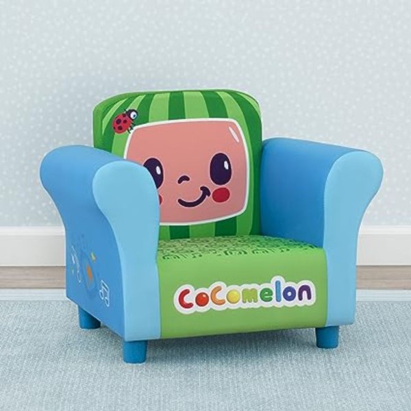 delta children upholstered chair, wood cocomelon (6)