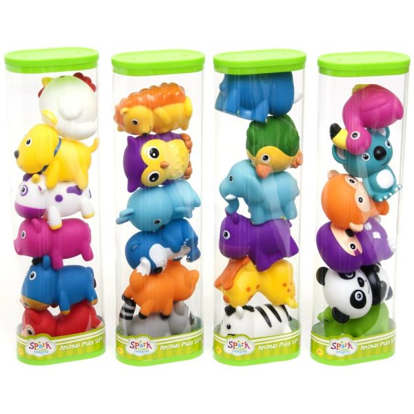 spark. create. imagine. assorted animal figurines, (3)