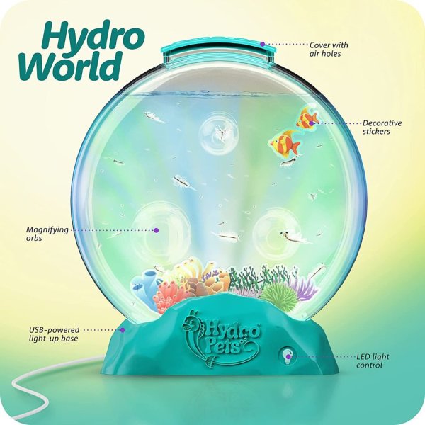 hydropets live sea pets habitat kit, light up tank science experiments kits1