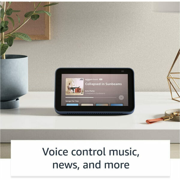 echo show 5 (2nd gen, 2021 release) smart display with alexa and 2 mp camera glacier white4