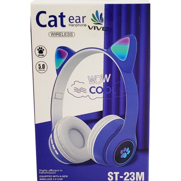 vive cat ear wireless headset – blue1
