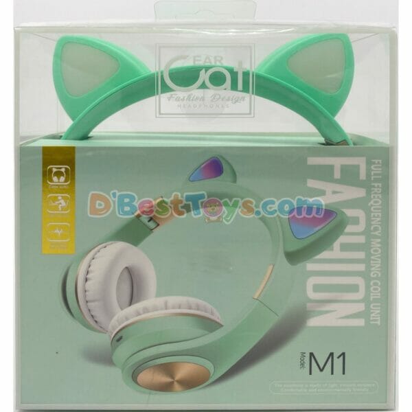 ear cat fashion design headphones – green2