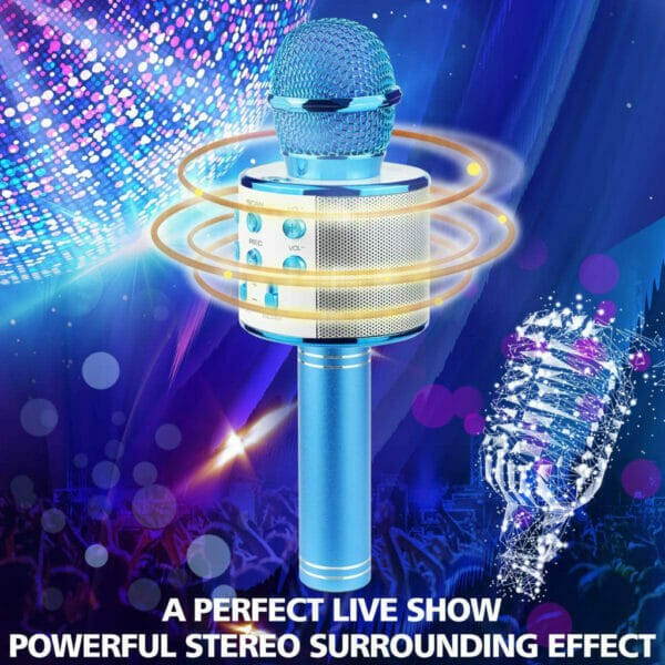 ranphykx bluetooth karaoke wireless microphone for kids (blue) (3)