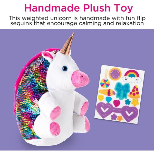 creativity for kids sequin pets stuffed animal sparkles the unicorn plush toy1