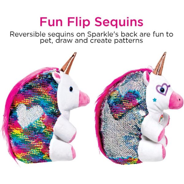creativity for kids sequin pets stuffed animal sparkles the unicorn plush toy2