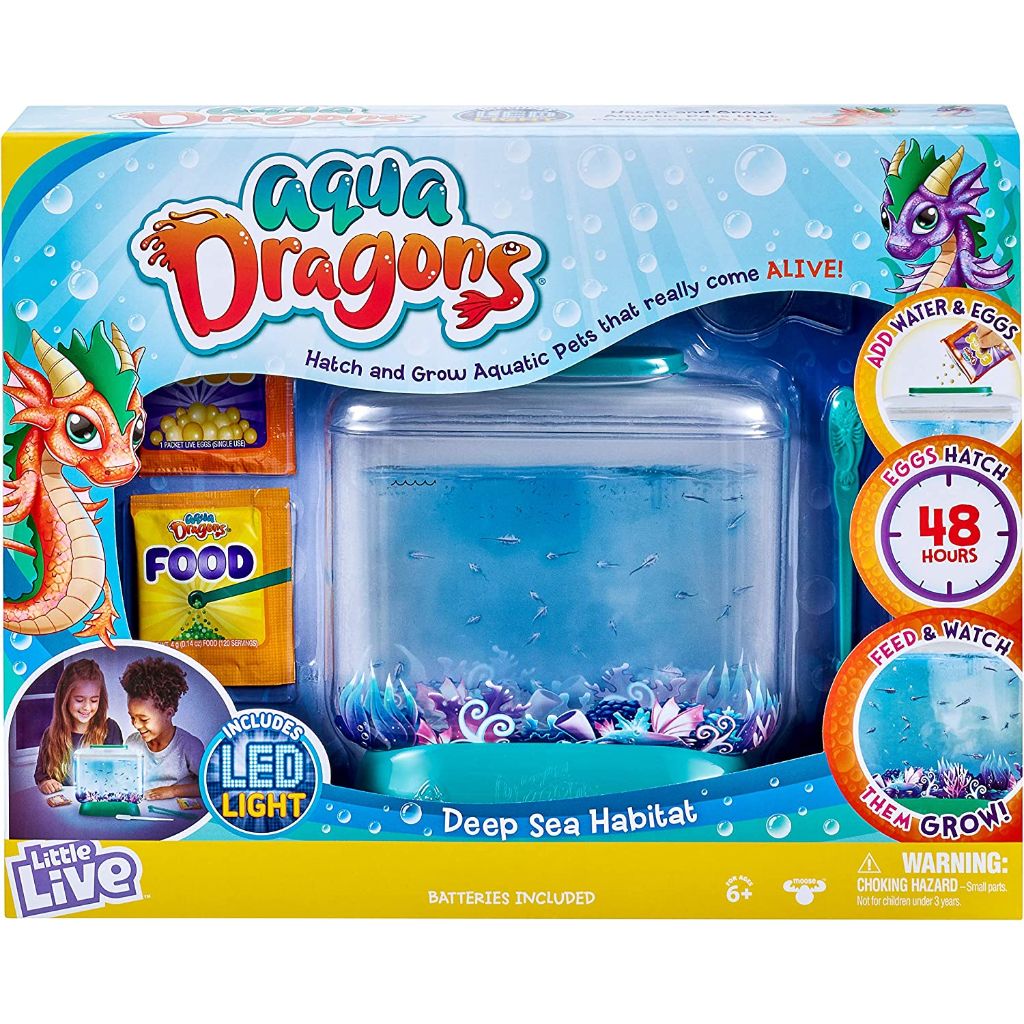 little live aqua dragons deep sea habitat led light up tank hatch and grow aquatic pets