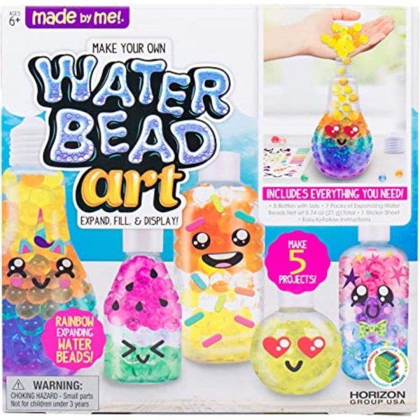 made by me water bead art, diy non toxic kids sensory play activity kit