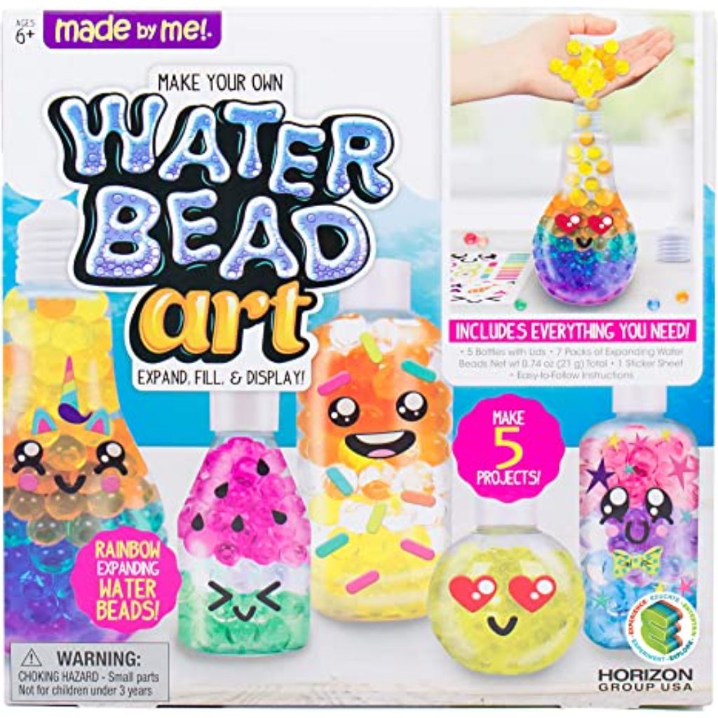 made by me water bead art, diy non toxic kids sensory play activity kit