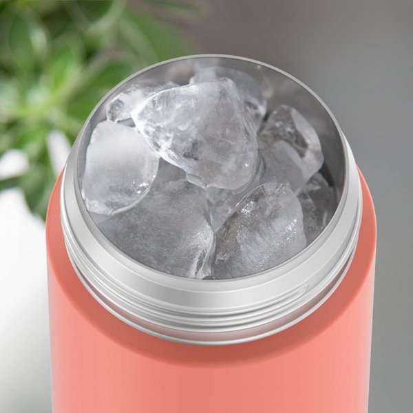 thermos funtainer 16 ounce stainless steel vacuum insulated bottle with wide spout lid, apricot6