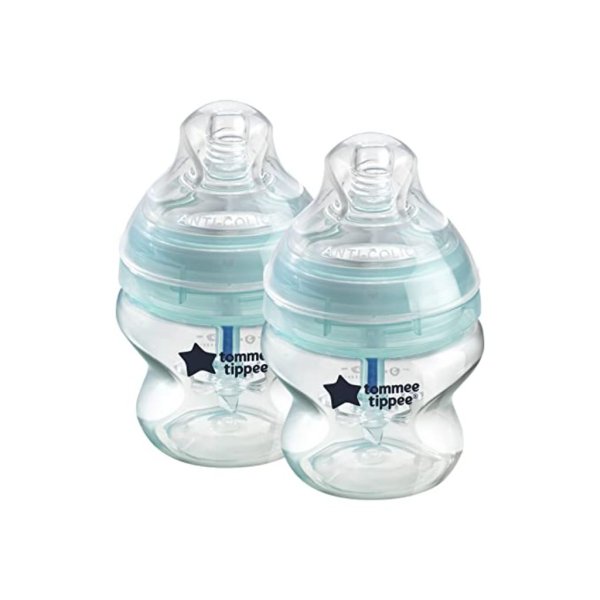 tommee tippee advanced anti colic baby bottle, 5 ounce, 2 count,clear