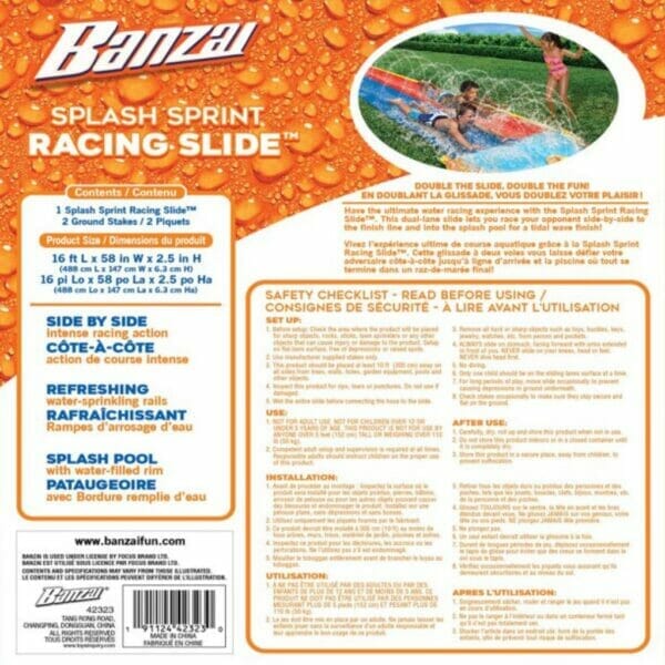 banzai splash sprint racing slide 4