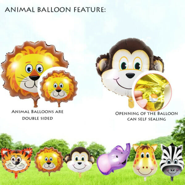jungle safari birthday party decorations 6 pack giant safari animal balloons for kids safari (3)