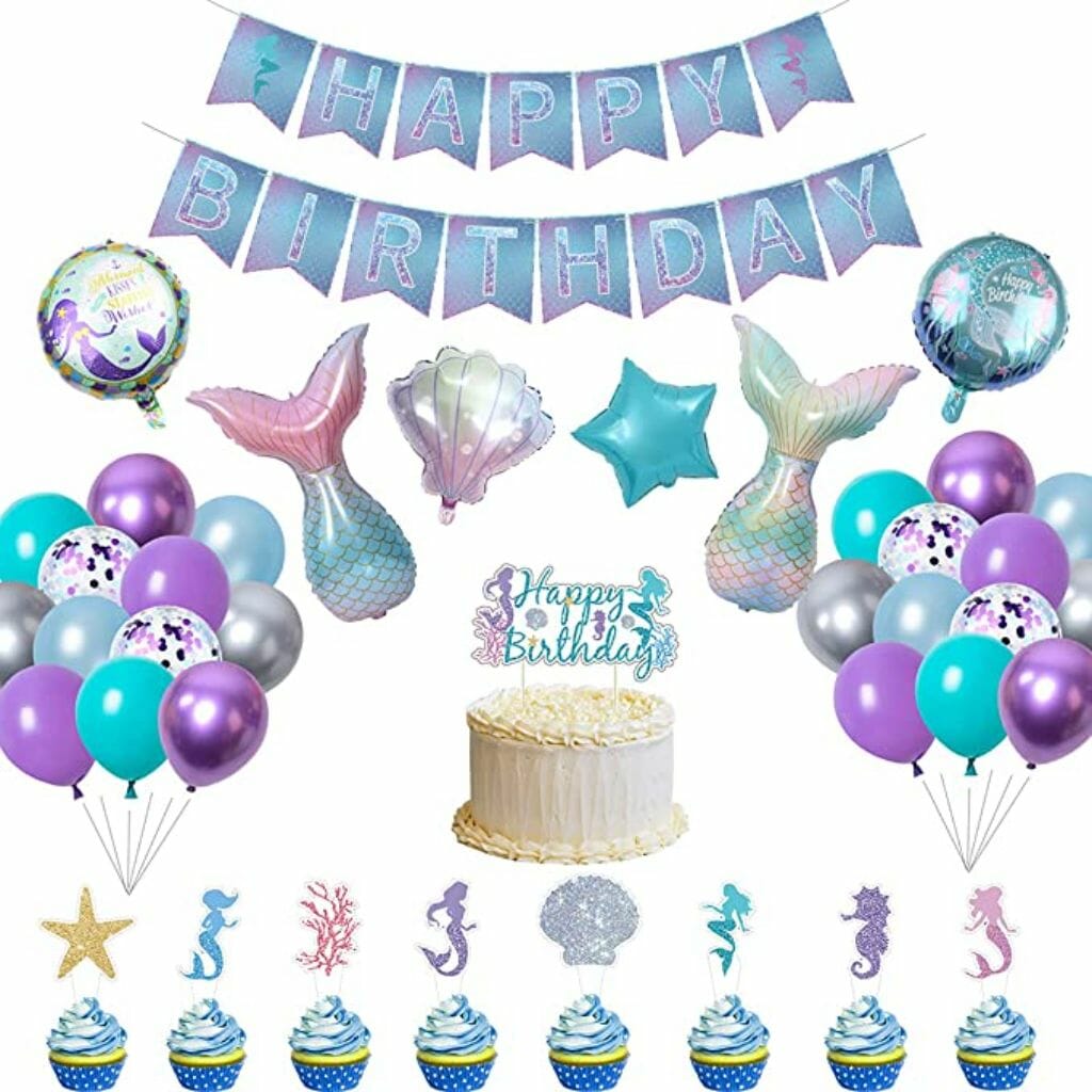 mermaid birthday party decorations supplies set 1