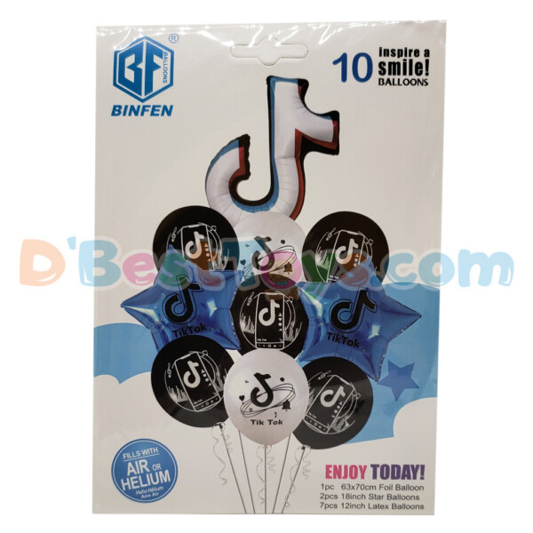 party tik tok balloons 10pcs blue:red5