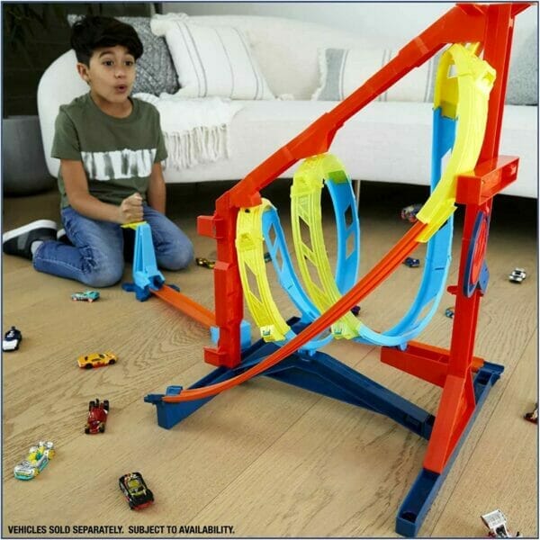 hot wheels track builder unlimited corkscrew twist kit playset, gift for kids (6)