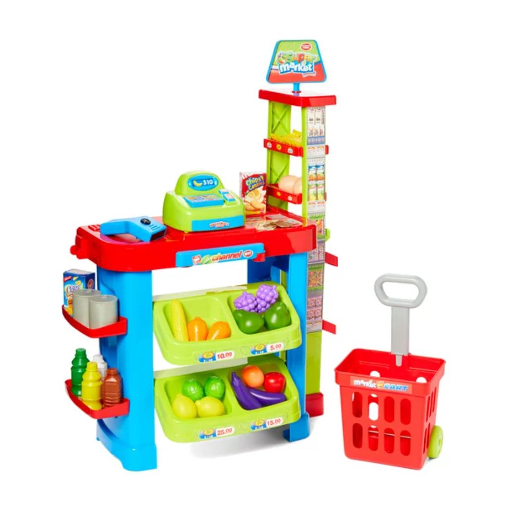 super market cash register 47 piece play set