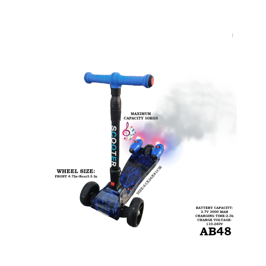 blue kids scooter (light & amp,smoke)
