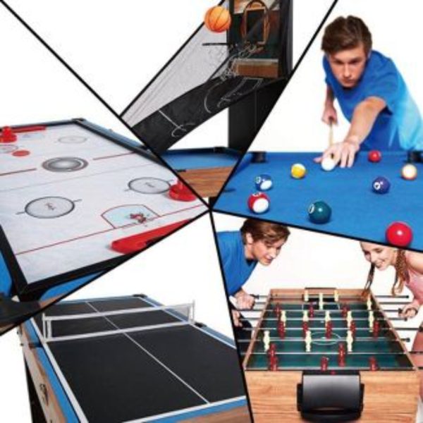 md sports 5 in 1 48 combo game table, pool, slide hockey, foosball, table tennis, basketball5