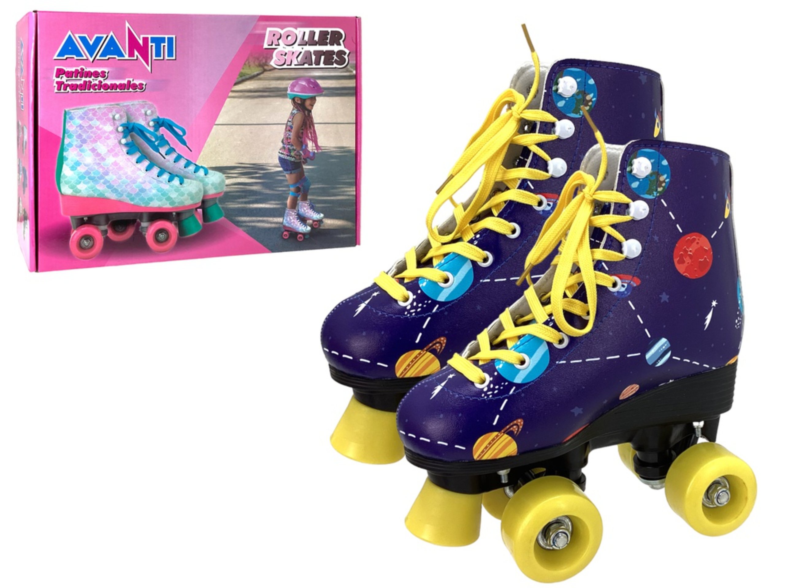 purple roller skates