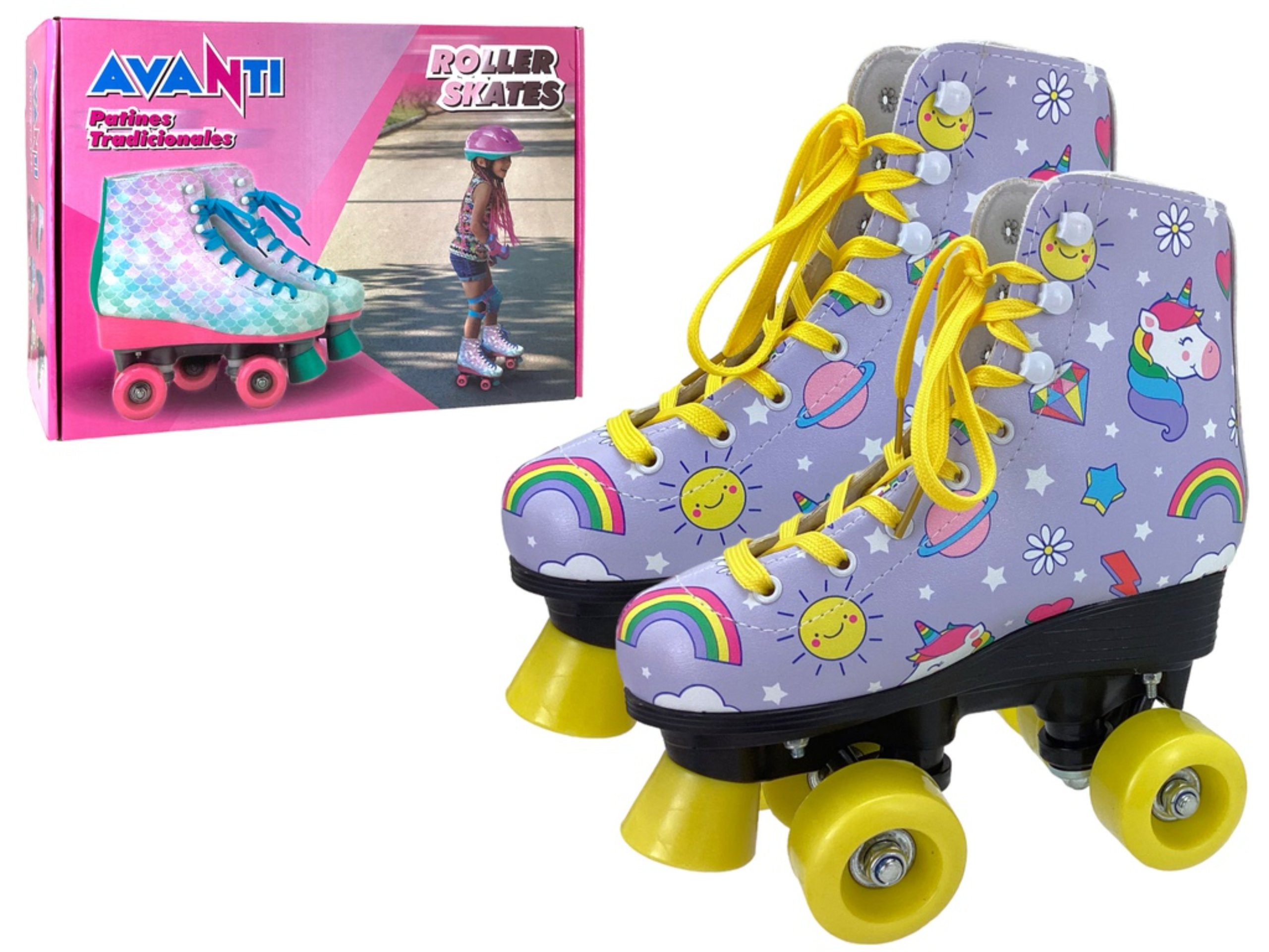 rainbow roller skate