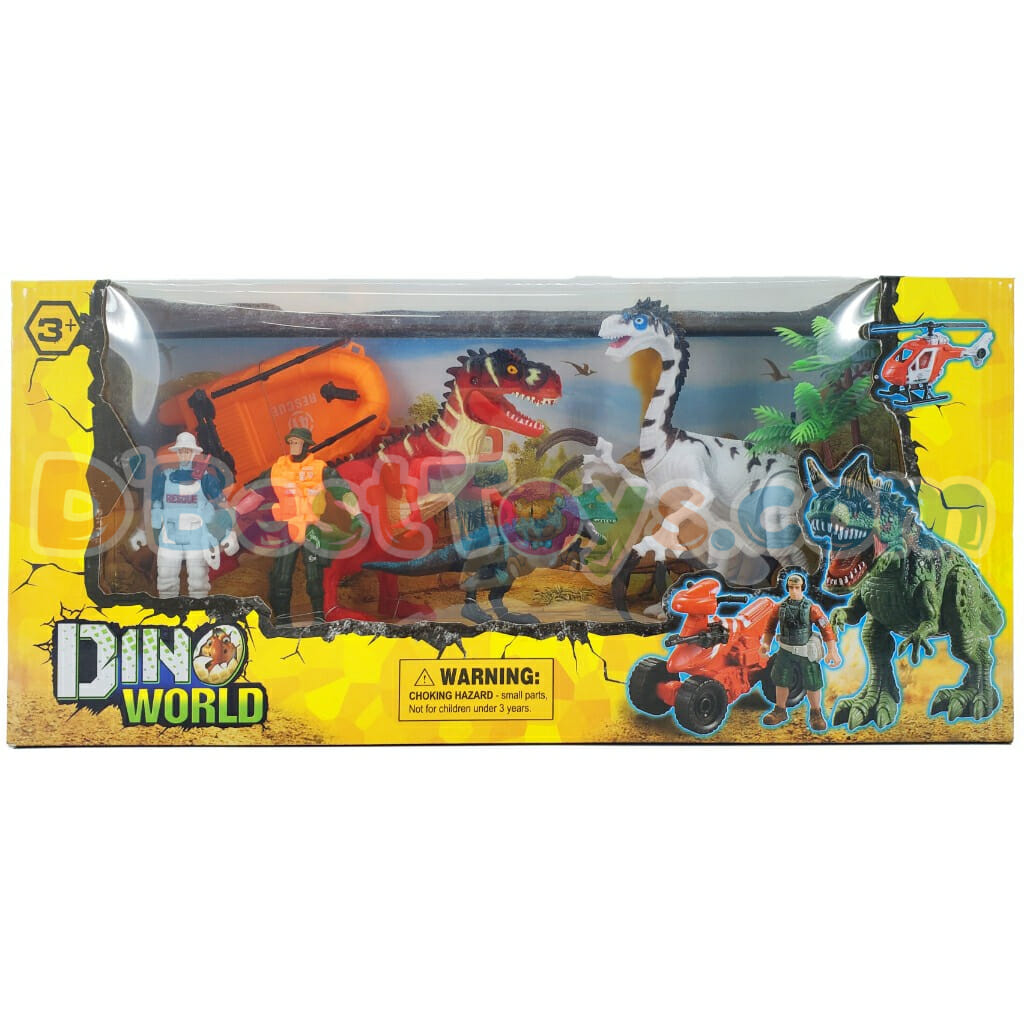 dino world dinosaur set w:life raft2