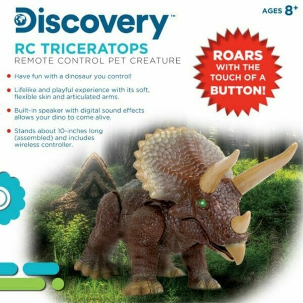 discovery kids rc triceratops, led infrared remote control dinosaur3