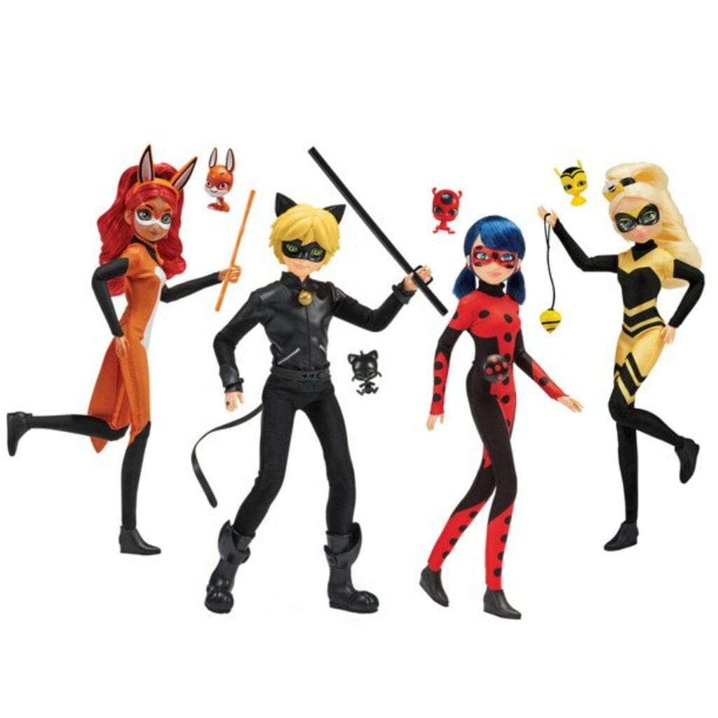 miraculous heroez doll playset, 4 pieces