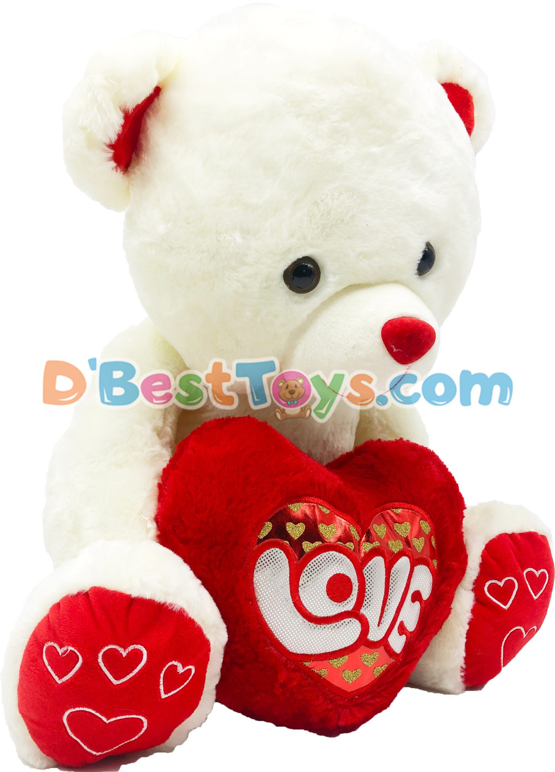 red heart plush teddy bear2