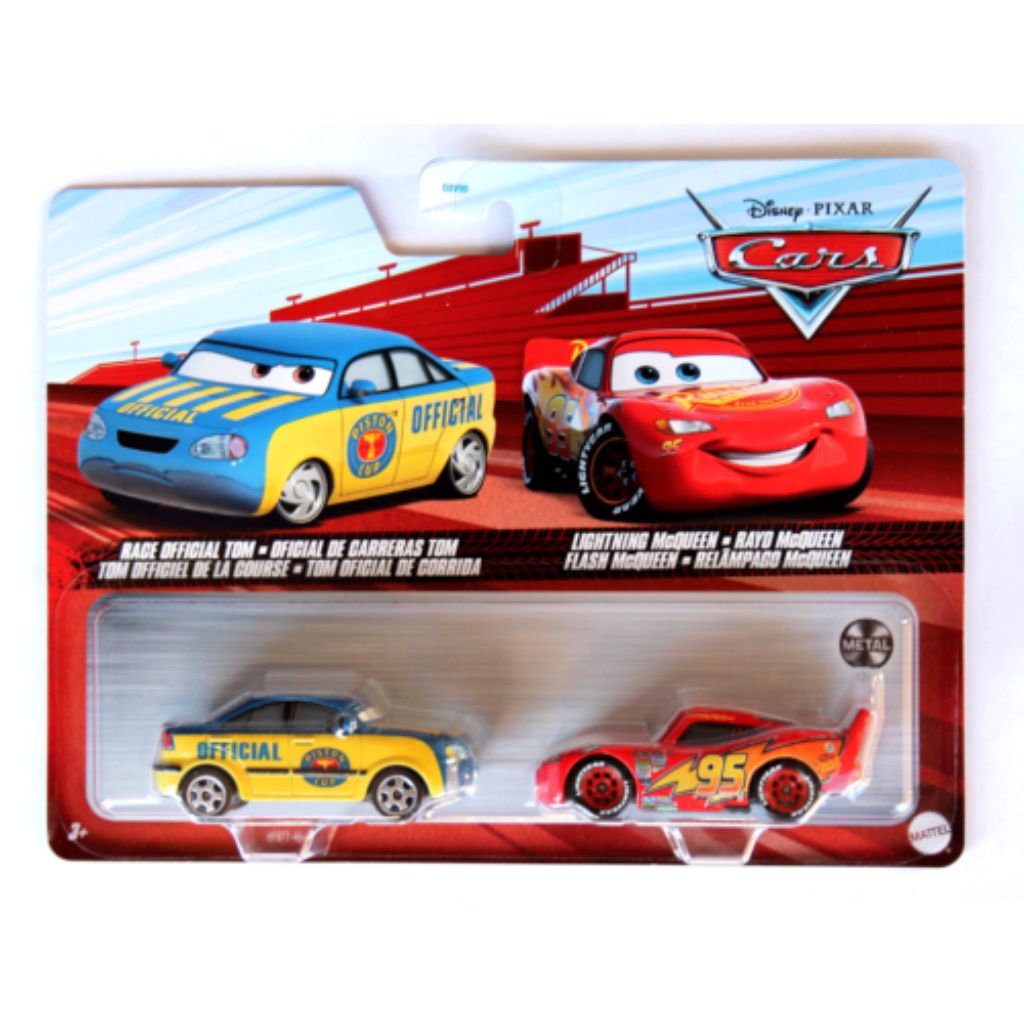 disney pixar the world of cars race official tom & lightning mcqueen 2 pack