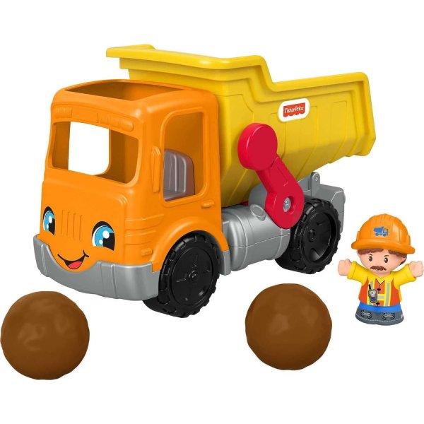 fisher price little people work together dump truck toy with music & sounds, 3 pieces, toddler construction toy4