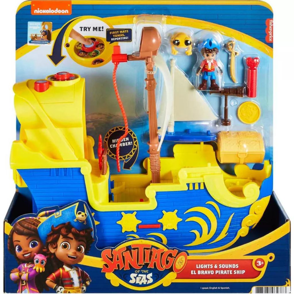 fisher price nickelodeon santiago of the seas lights & sounds el bravo pirate ship playset3