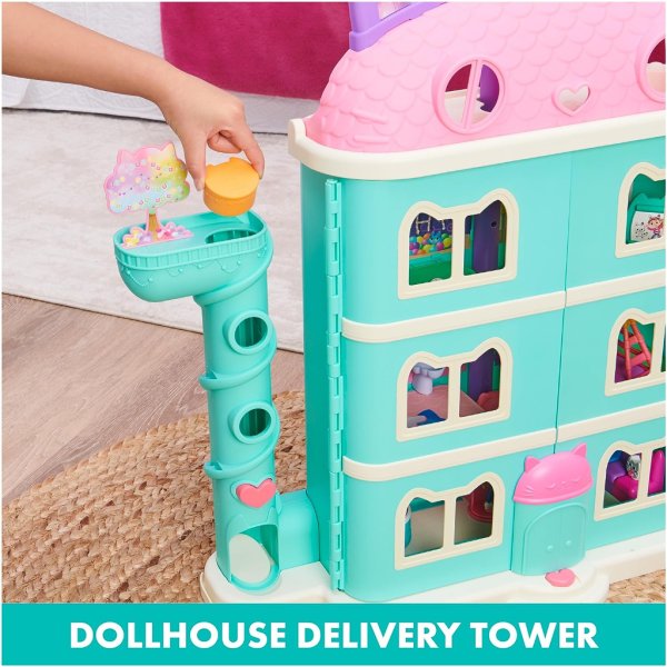 gabby's dollhouse, purrfect dollhouse with 15 pieces including toy figures, furniture, accessories and sounds, kids toys for ages 3 and up4