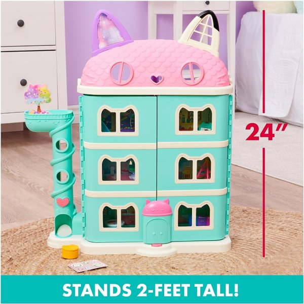 gabby's dollhouse, purrfect dollhouse with 15 pieces including toy figures, furniture, accessories and sounds, kids toys for ages 3 and up5