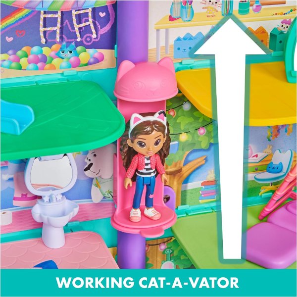 gabby's dollhouse, purrfect dollhouse with 15 pieces including toy figures, furniture, accessories and sounds, kids toys for ages 3 and up9