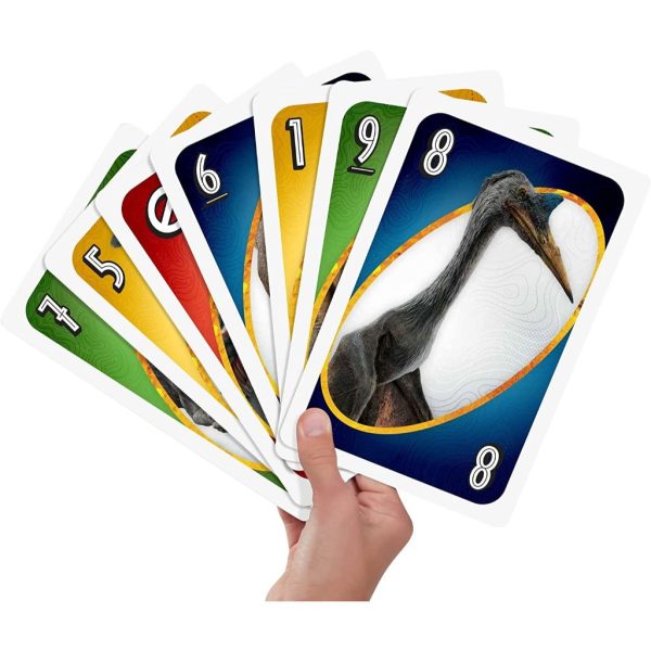 giant uno jurassic world dominion card game with oversized movie themed cards, 2 to 10 players, gift and collectible for dinosaur fans 2