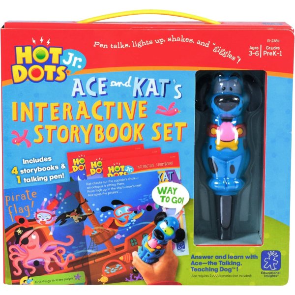 hot dots® jr. interactive storybooks, 4 book set with ace pen