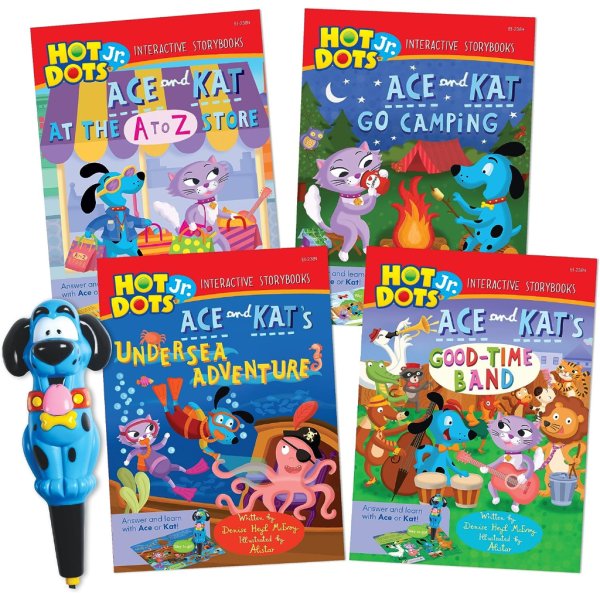 hot dots® jr. interactive storybooks, 4 book set with ace pen1