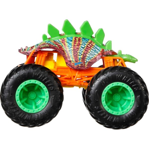 hot wheels monster trucks 1:64 scale 2 packs, 2 toy trucks with giant wheels4