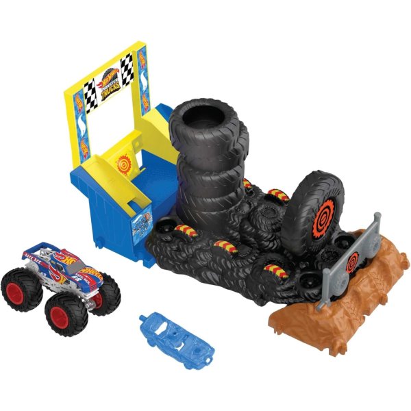 hot wheels monster trucks arena smashers race ace smash race challenge™ playset3