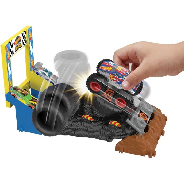 hot wheels monster trucks arena smashers race ace smash race challenge™ playset4