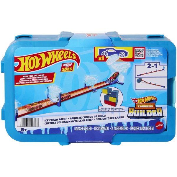 hot wheels track builder ice crash playset with toy car6