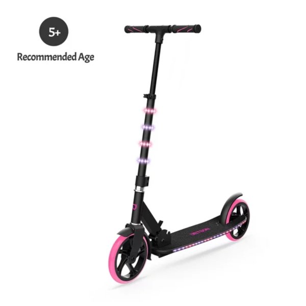 jetson helix light up folding kids kick scooter, pink1